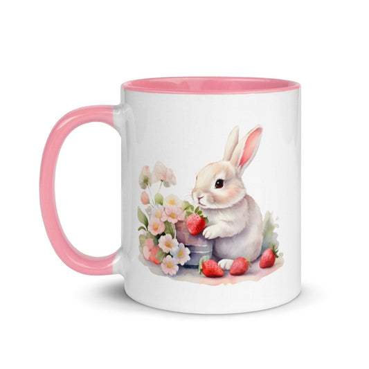 Cute Bunny Gift - Adorable Rabbit & Strawberries Mug, Perfect Coffee Cup for Bunny Lovers, Unique Easter Gift Idea Littlecutiepaws