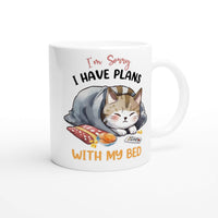 Cozy Companion: 'I'm Sorry, I Have Plans with My Bed' Cat Mug