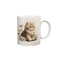 Cat Ceramic Coffee Mug - Charming Floral Cat Cup
