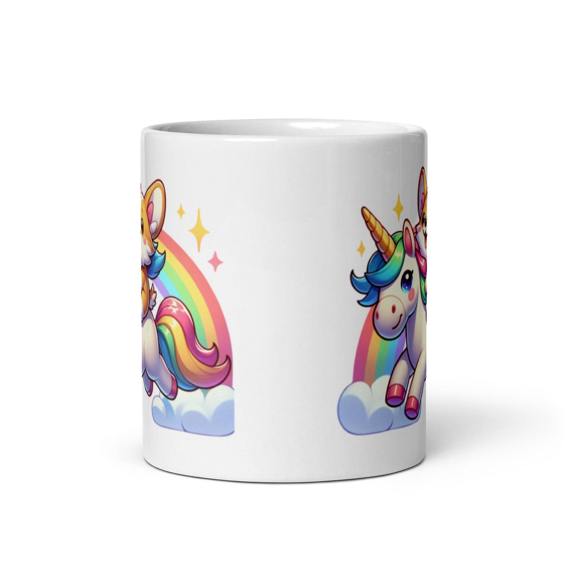 Magical Corgi Riding Unicorn Kawaii Mug - 