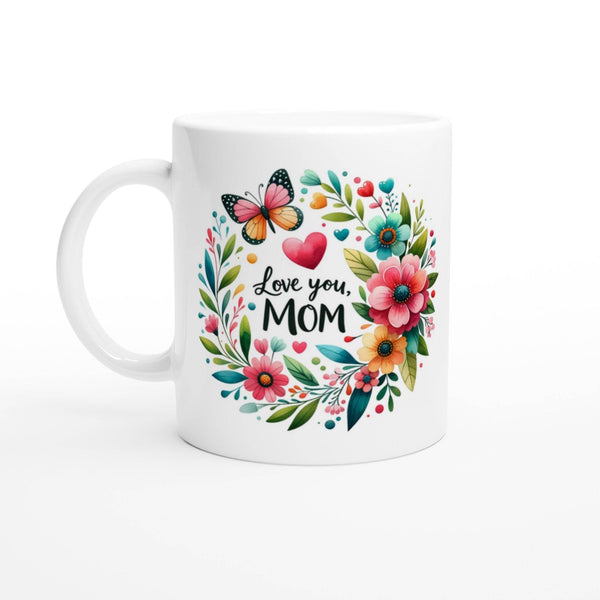 Blossoming Love - 'Love You Mom' Mug with Flowers