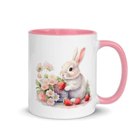 Cute Bunny Gift - Adorable Rabbit & Strawberries Mug, Perfect Coffee Cup for Bunny Lovers, Unique Easter Gift Idea
