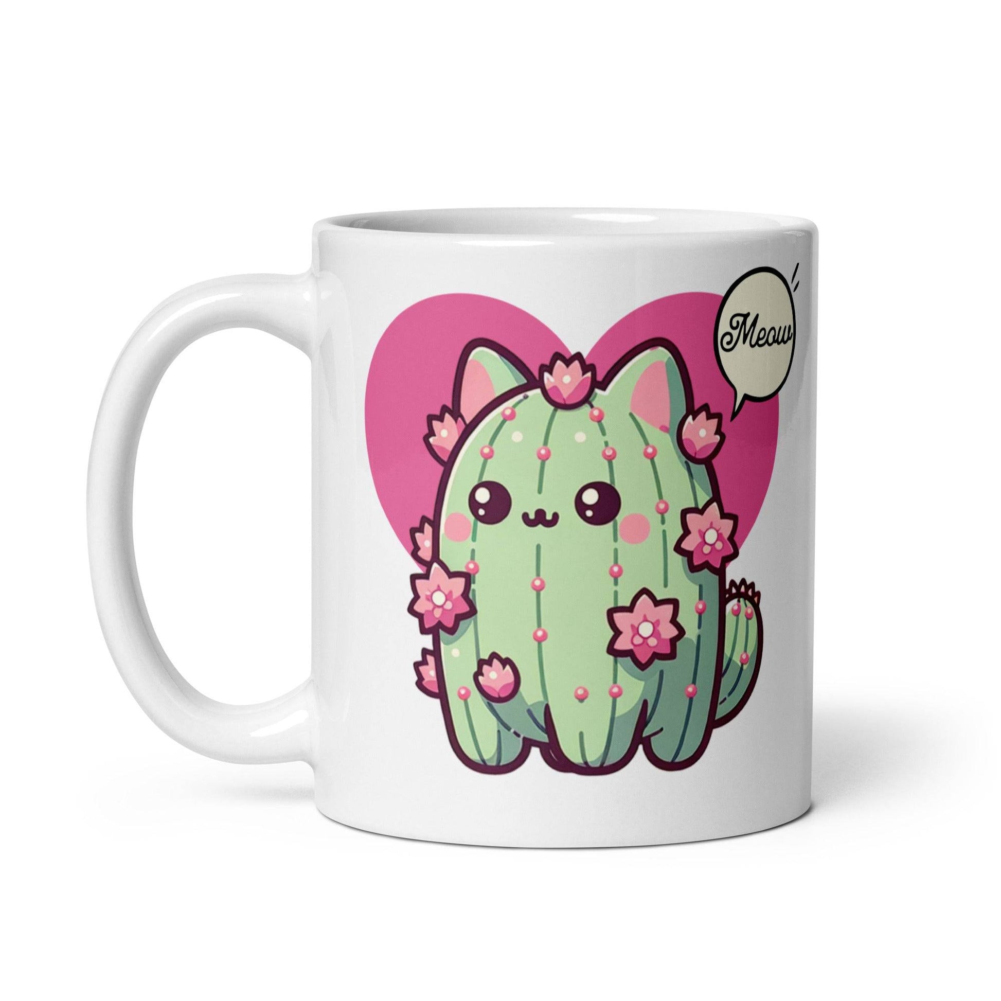 Adorable Cat & Cactus Mug - Unique Kawaii Style, Cozy Tea Time Companion Littlecutiepaws