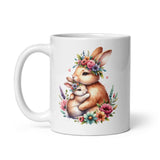 Bunny Mom & Baby Rabbit Mug - Adorable Ceramic Coffee Cup 